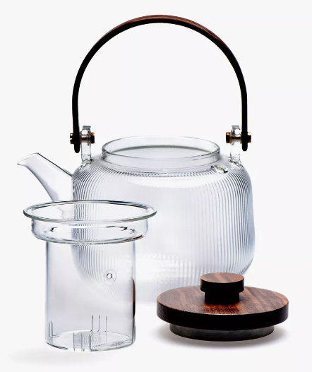 Théière en verre blossom 1L, filtre en verre